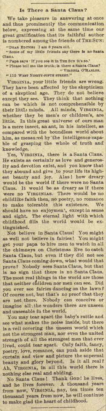Der Weihnachtsbrief – Virginia O’Hanlon