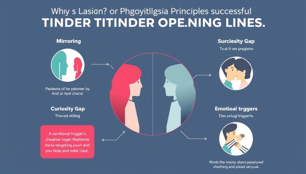 Illustration der psychologischen Prinzipien hinter erfolgreichen Tinder Anmachsprüchen Illustration der psychologischen Prinzipien hinter erfolgreichen Tinder Anmachsprüchen