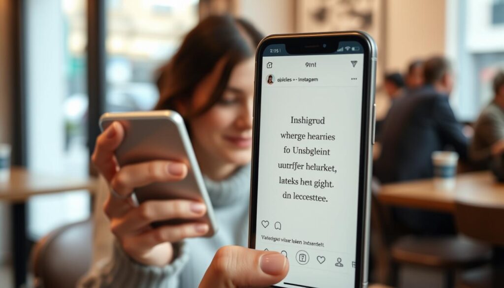 Eine Frau postet Billige Frauen Sprüche auf Instagram