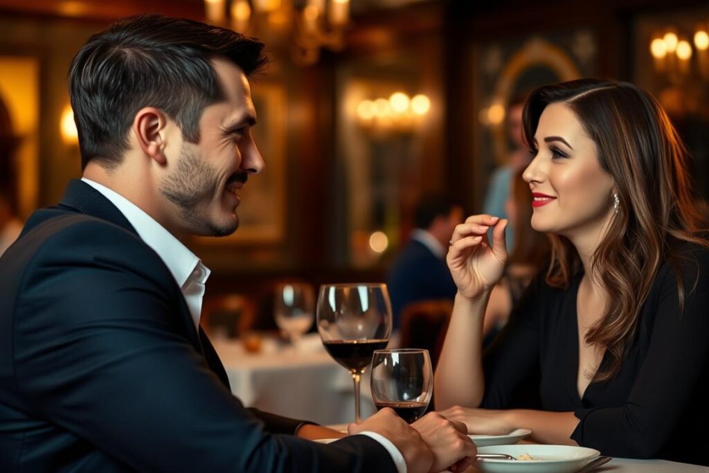 Eine Person gibt beim ersten Date ein aufrichtiges Kompliment