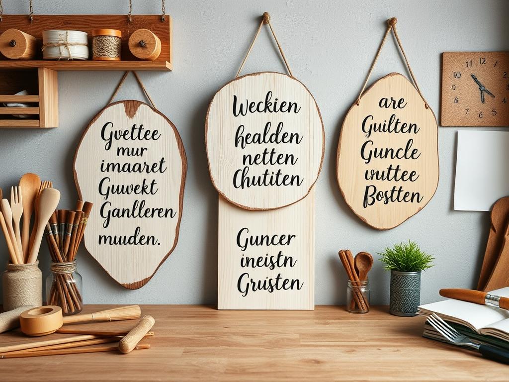 Selbstgemachte Dekoration mit Billige Frauen Sprüche auf Holz und Papier Selbstgemachte Dekoration mit Billige Frauen Sprüche auf Holz und Papier